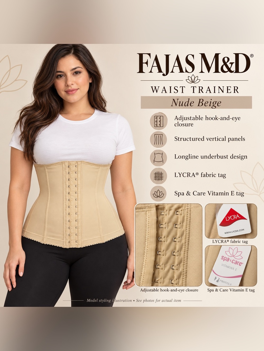 Fajas M&D Nude Beige Waist Trainer 056-L –  Women’s Shapewear (NO RETURNS)